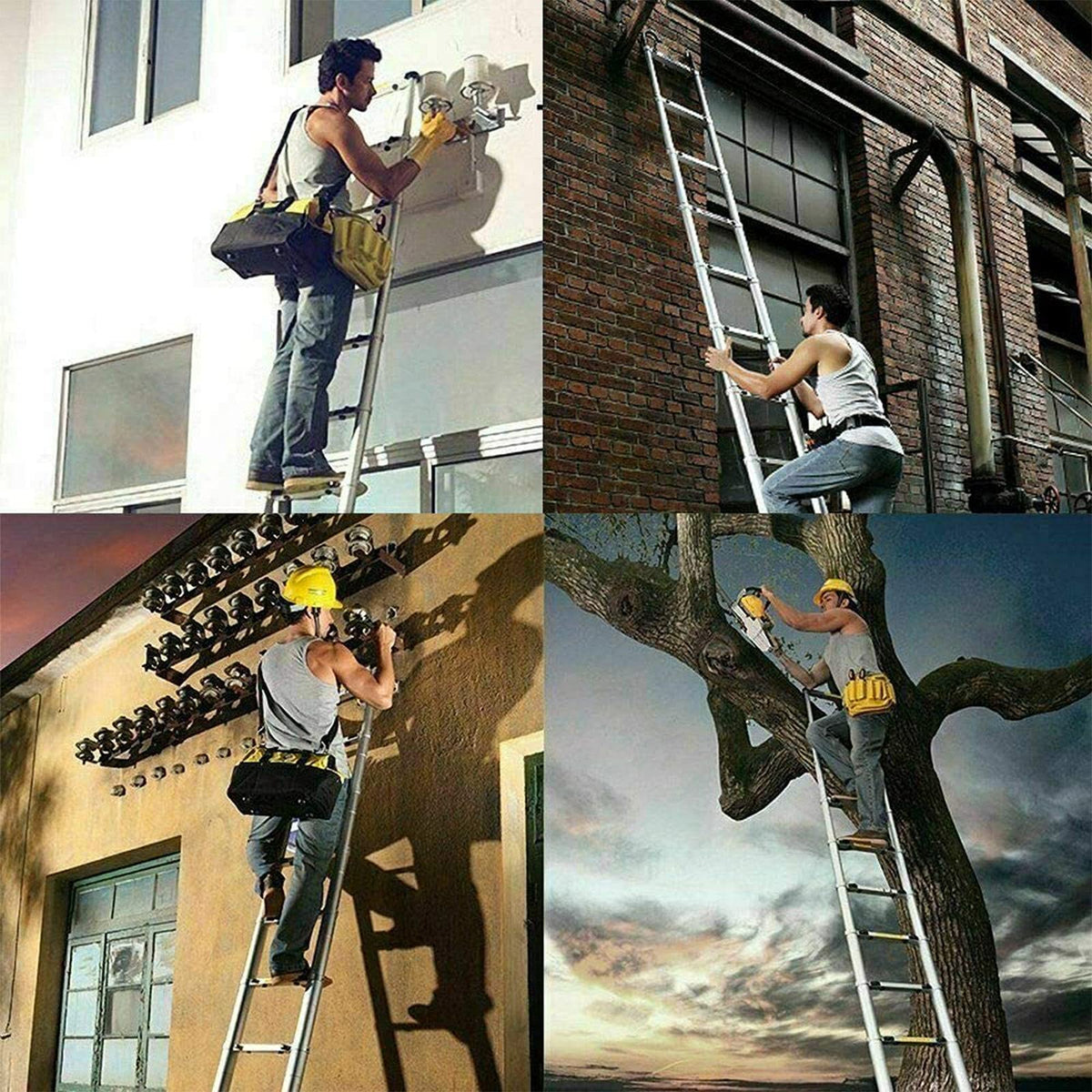 20.5FT Aluminum Telescoping Ladder with 2 Detachable Hooks H526
