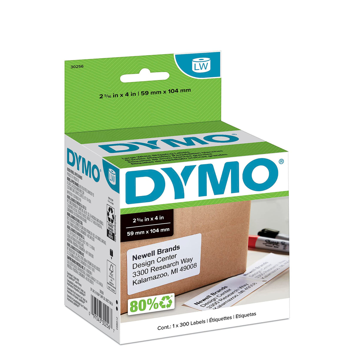Large Shipping Labels 2-5/16" x 4" 1 Roll of 300 Q757