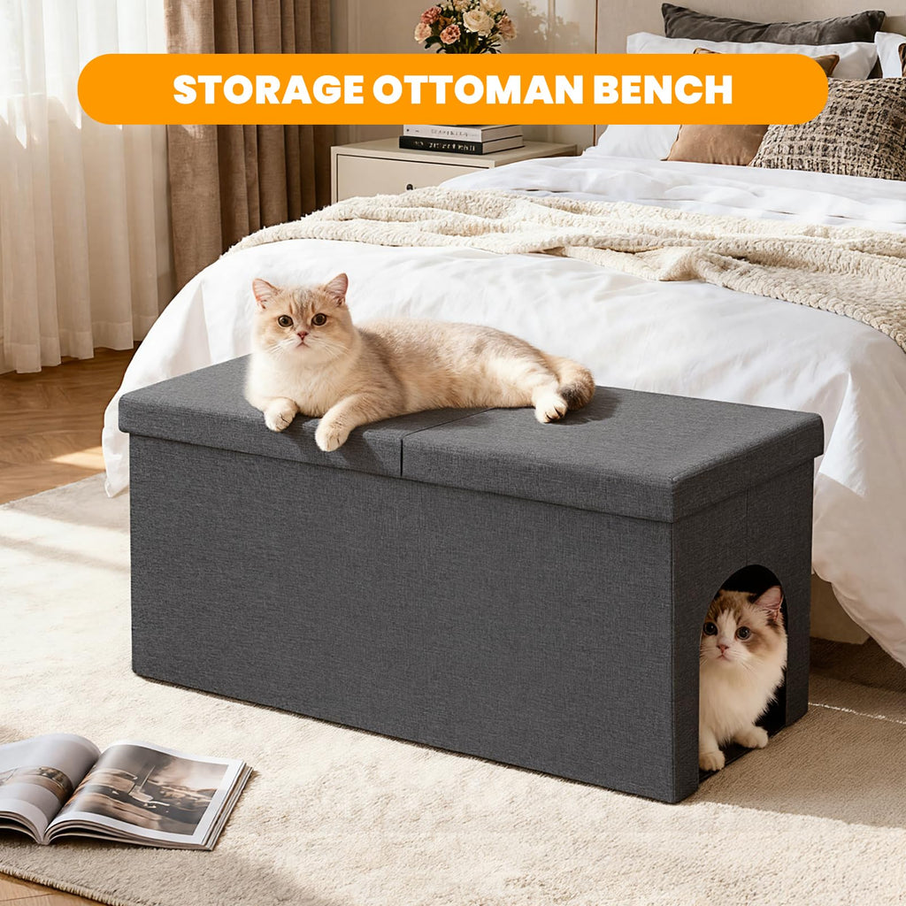 Dark Grey Cat Litter Box Enclosure V939452