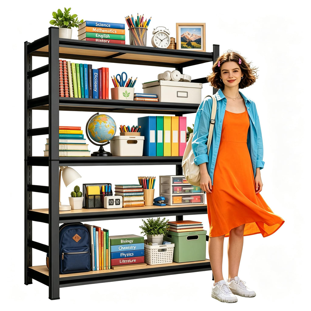 Heavy Duty Wood 5 Tier Bookshelf F904