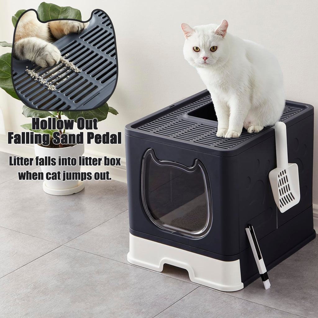 Enclosed Cat Litter Box with Lid and Scoop Z231