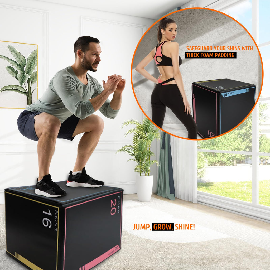 3-in-1 Non-Slip Foam Plyometric Jump Box F1800