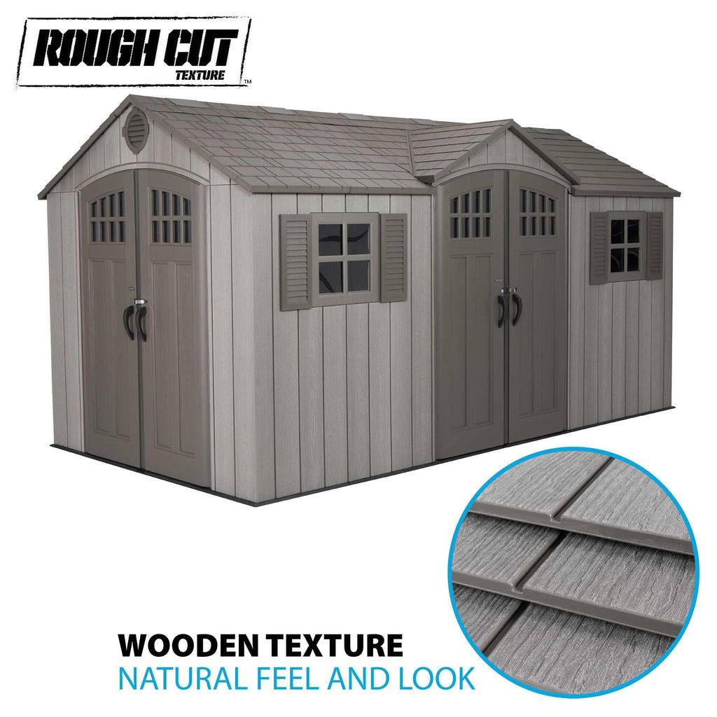 15 ft x 8 ft Gray Resin Outdoor Storage Shed M217