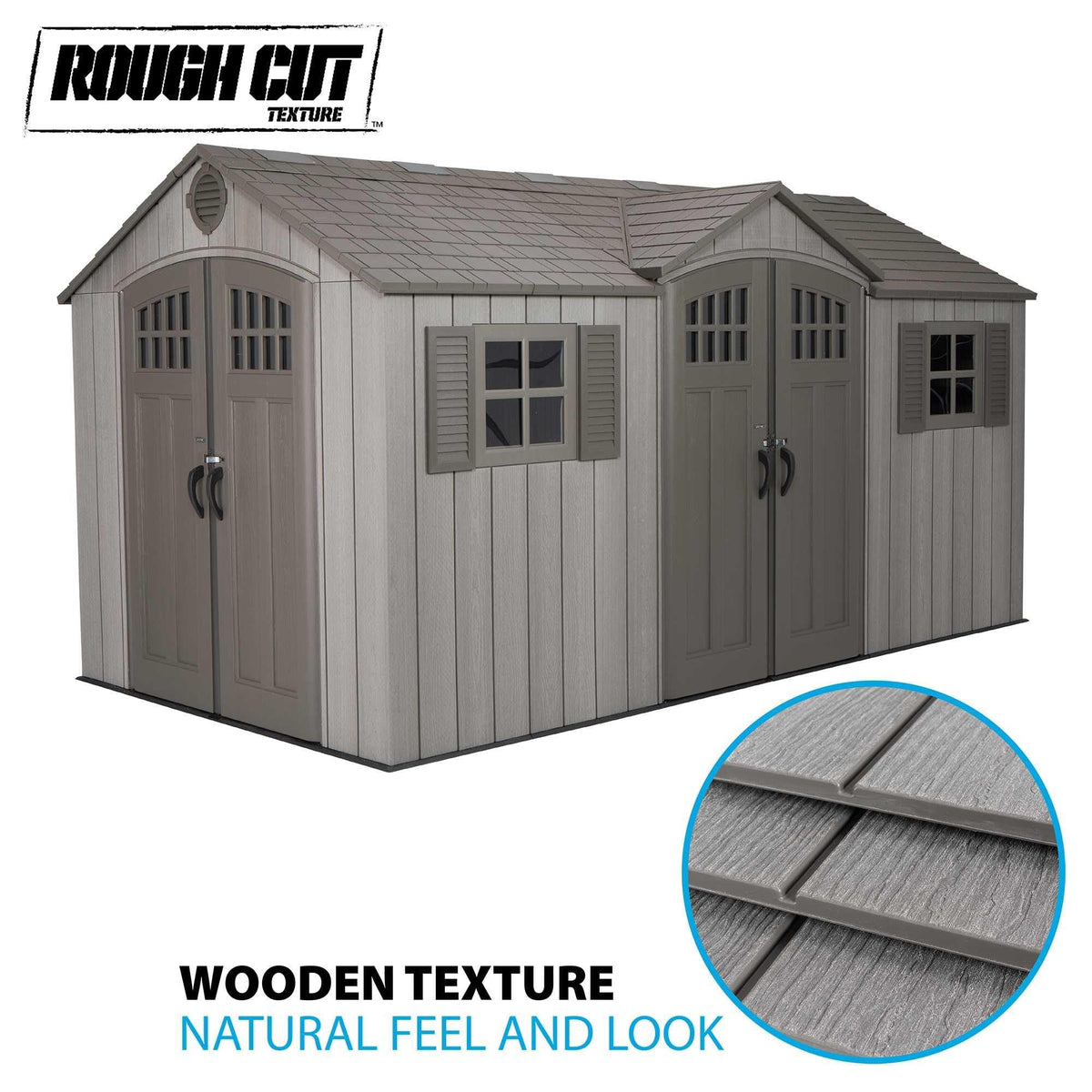 15 ft x 8 ft Gray Resin Outdoor Storage Shed M217
