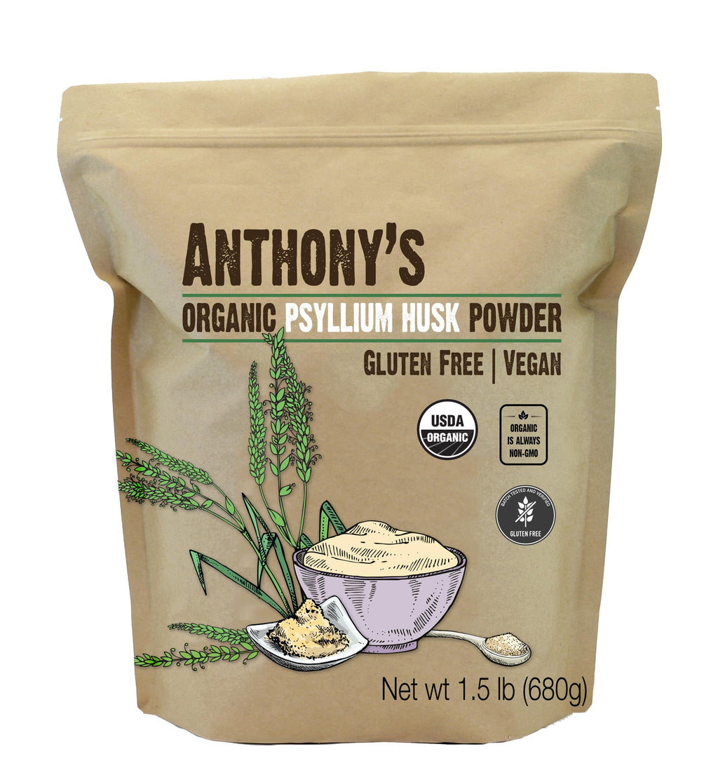 Organic Psyllium Husk Powder, 1.5 lb, Gluten Free, Non GMO Q21024