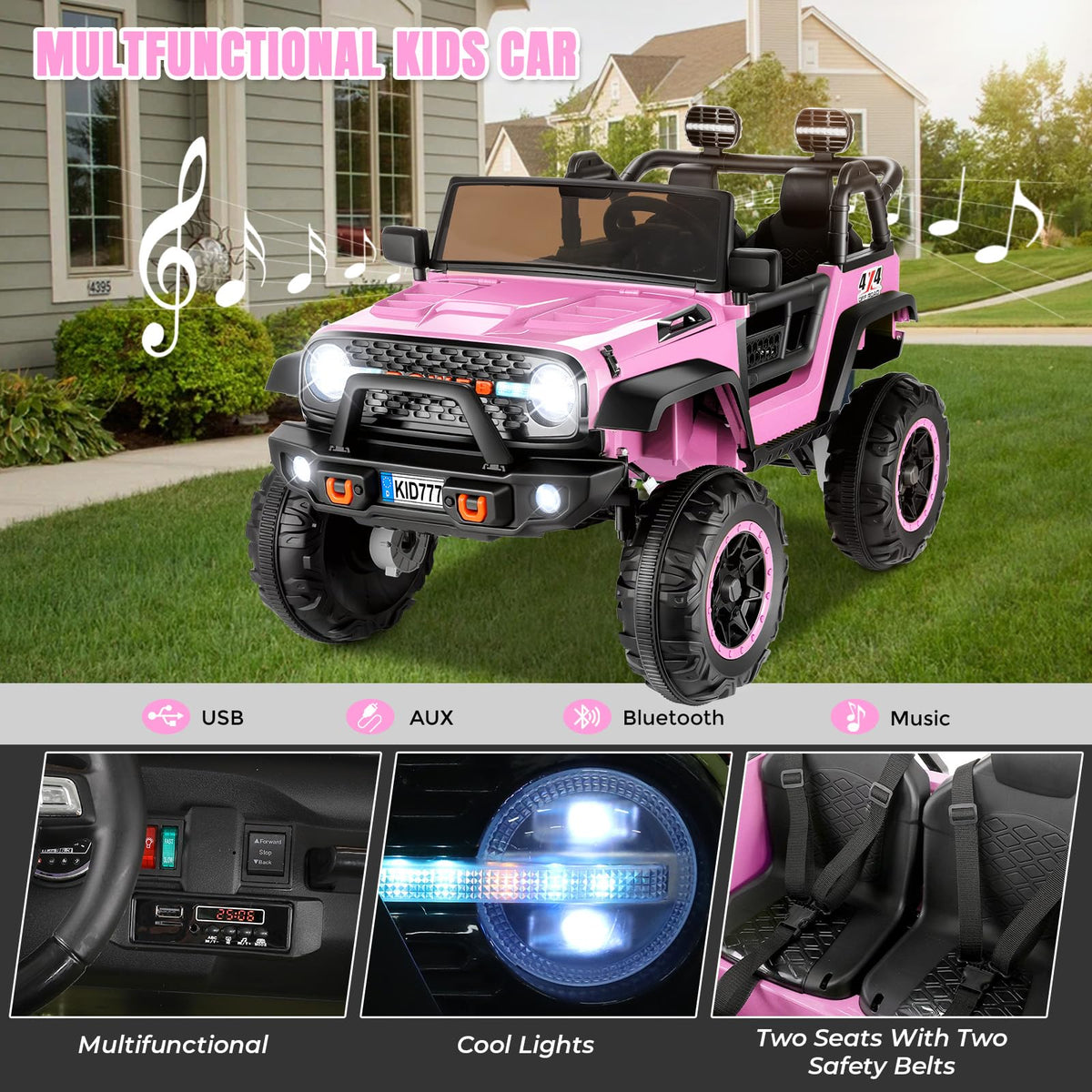 24V 2 Seater Pink Ride On Car X114239