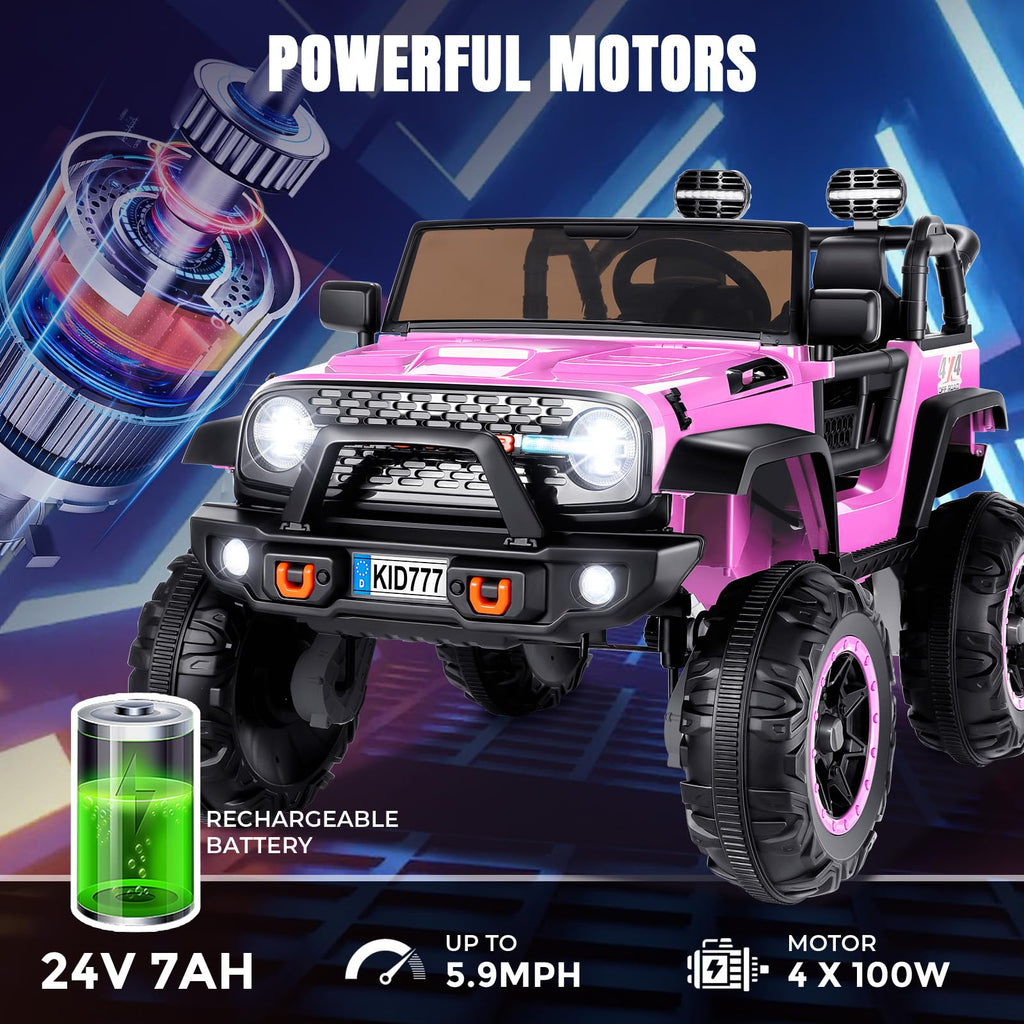 24V 2 Seater Pink Ride On Car X114239