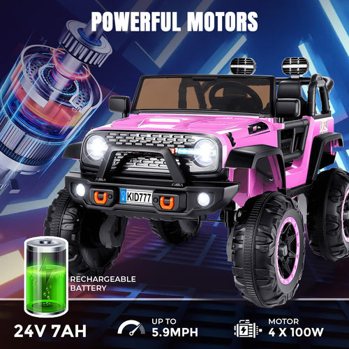 24V 2 Seater Pink Ride On Car X114239