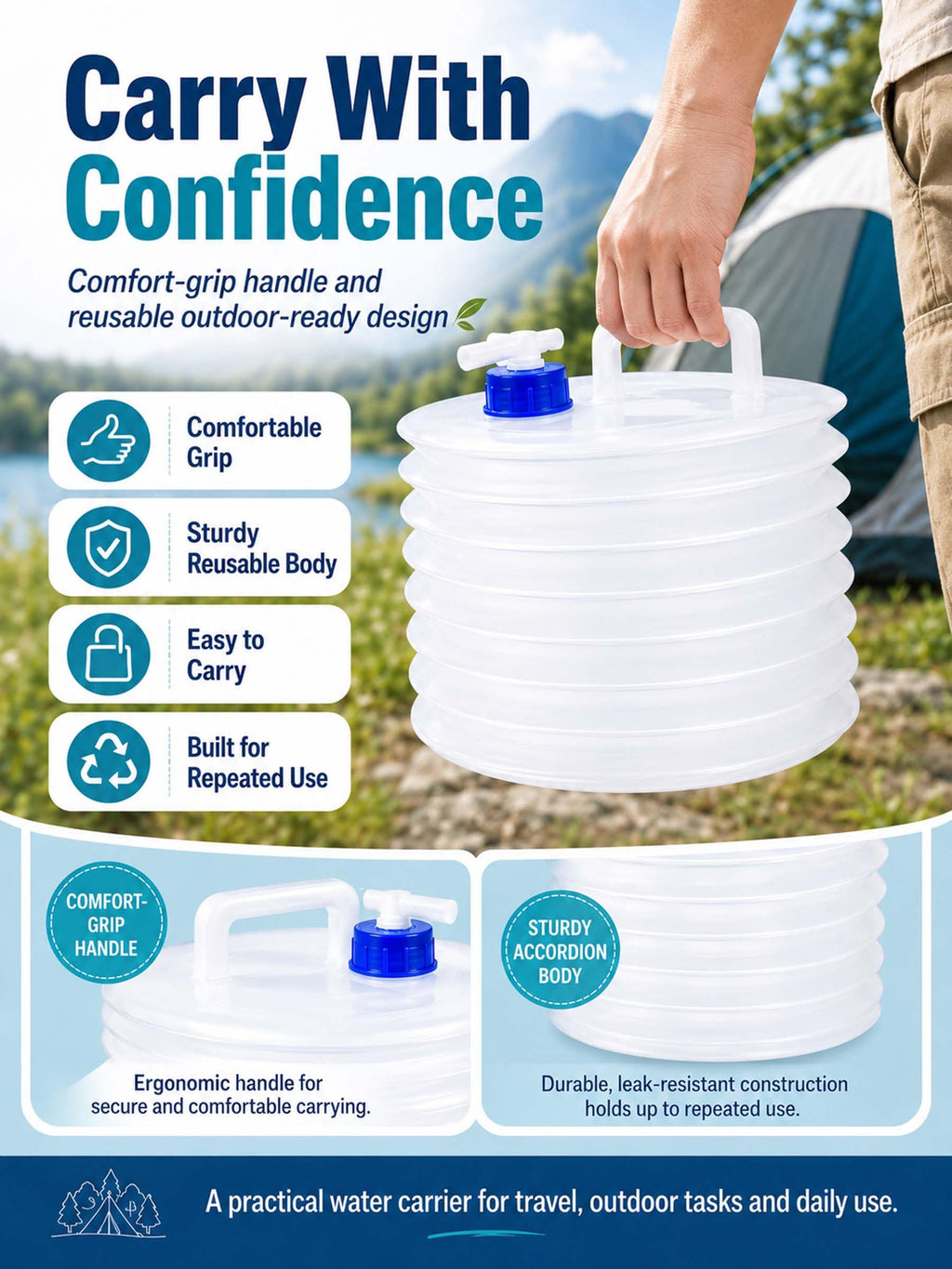 Collapsible 10L Water Container with Spigot I23060