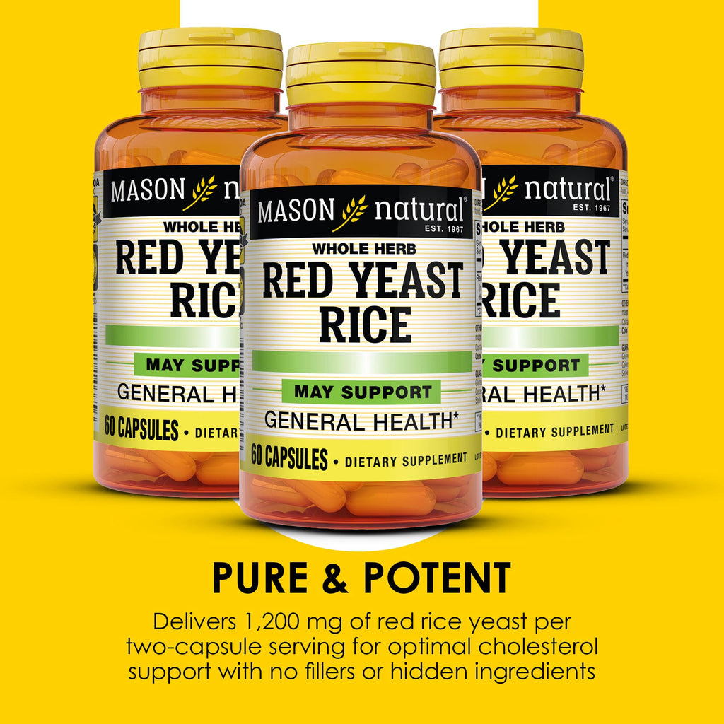 Red Yeast Rice Herbal Supplement 60 Capsules Pack of 3 Q85312