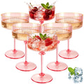 Pink 6 Pcs 10 Oz Plastic Martini Glasses R778158
