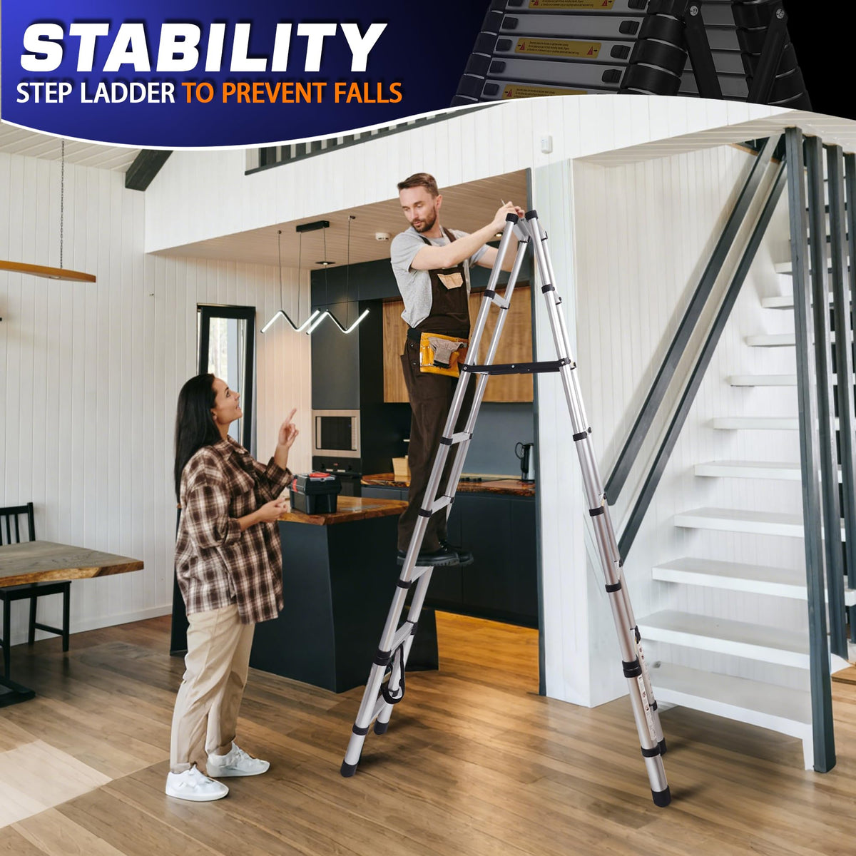 8.53 FT Aluminum Telescoping Ladder R346590