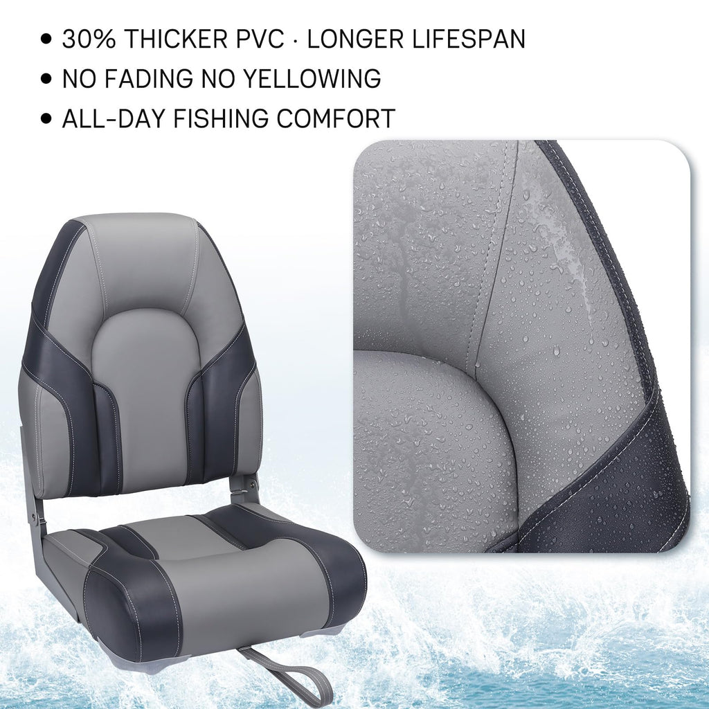 2 Pack High Back Folding Boat Seats X1124
