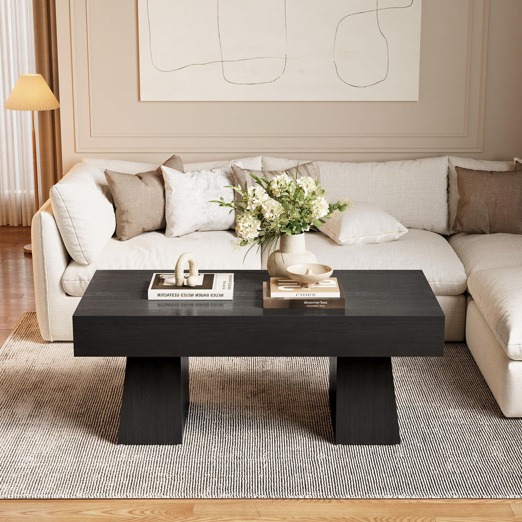 Black 47 Inches Wooden Coffee Table F746