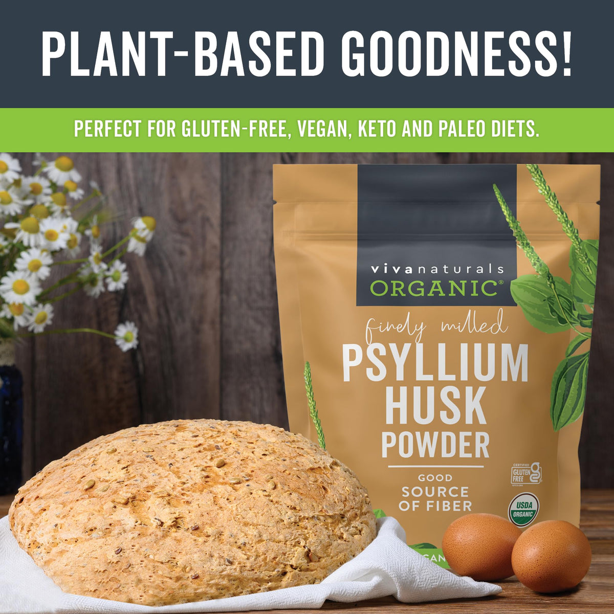 24 oz Organic Psyllium Husk Powder & 30mg Zinc P9782