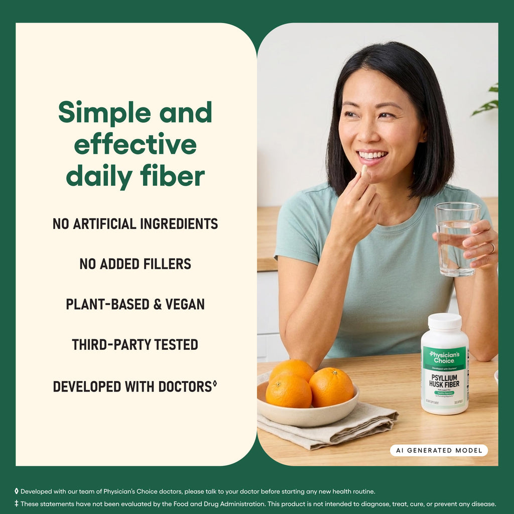 Vegan Psyllium Husk Fiber 300 Capsules H182