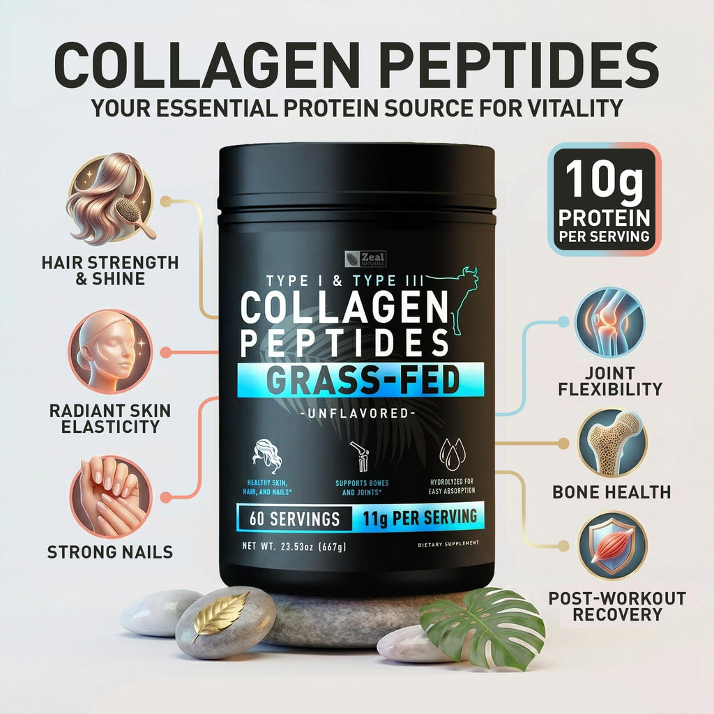 Hydrolyzed Collagen Peptides Powder, 10g Protein, Unflavored, 23.53 oz H339236