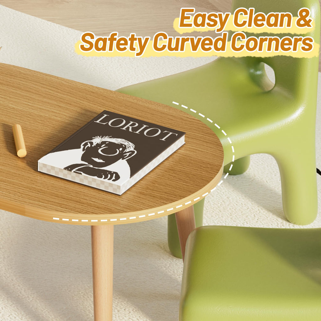 Small Oval Coffee Table with Solid Wood Legs R22170