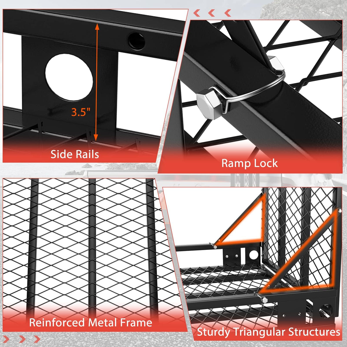 Hitch Cargo Carrier with Ramp F25204