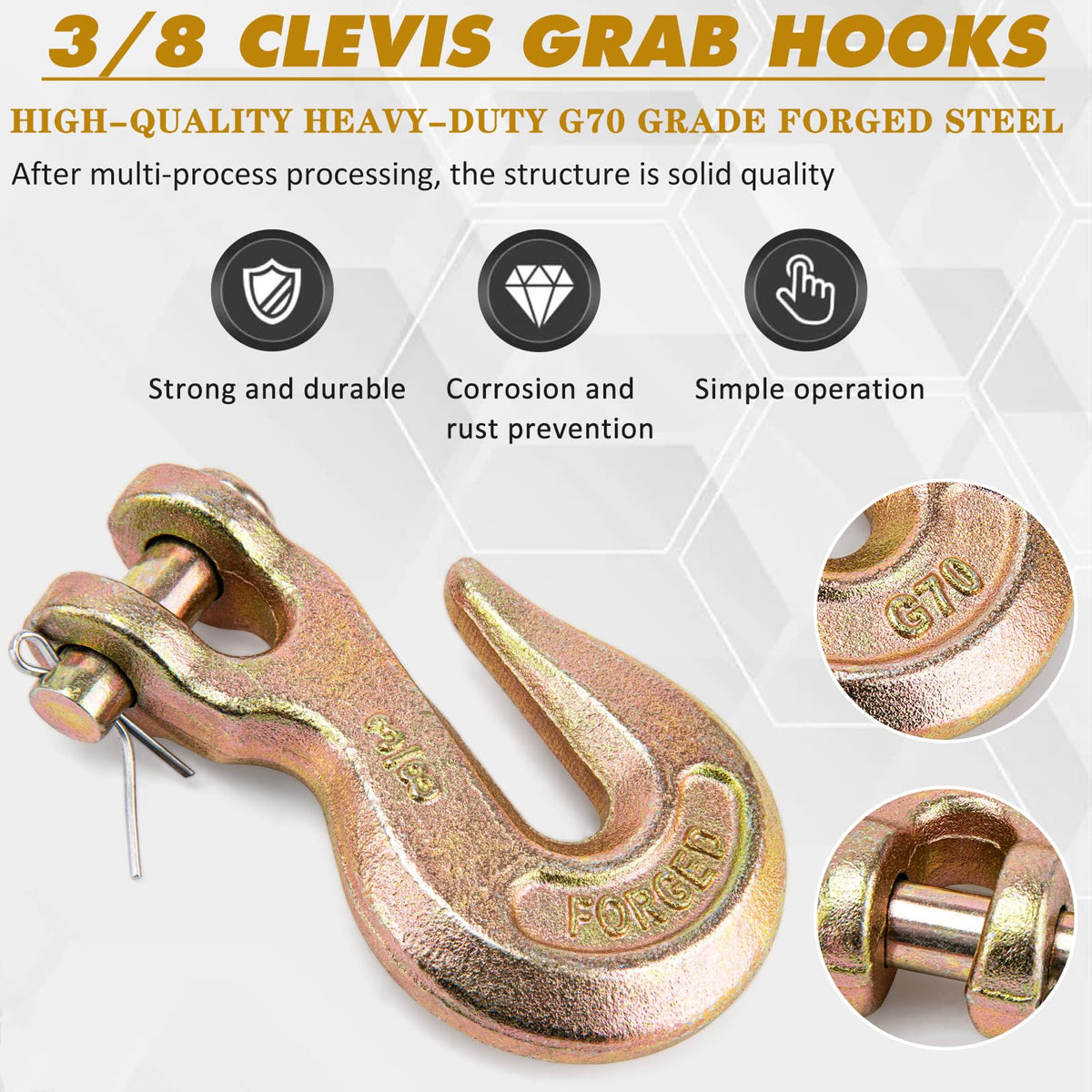 3/8 Chain Hook Heavy Duty 4 Pack H612