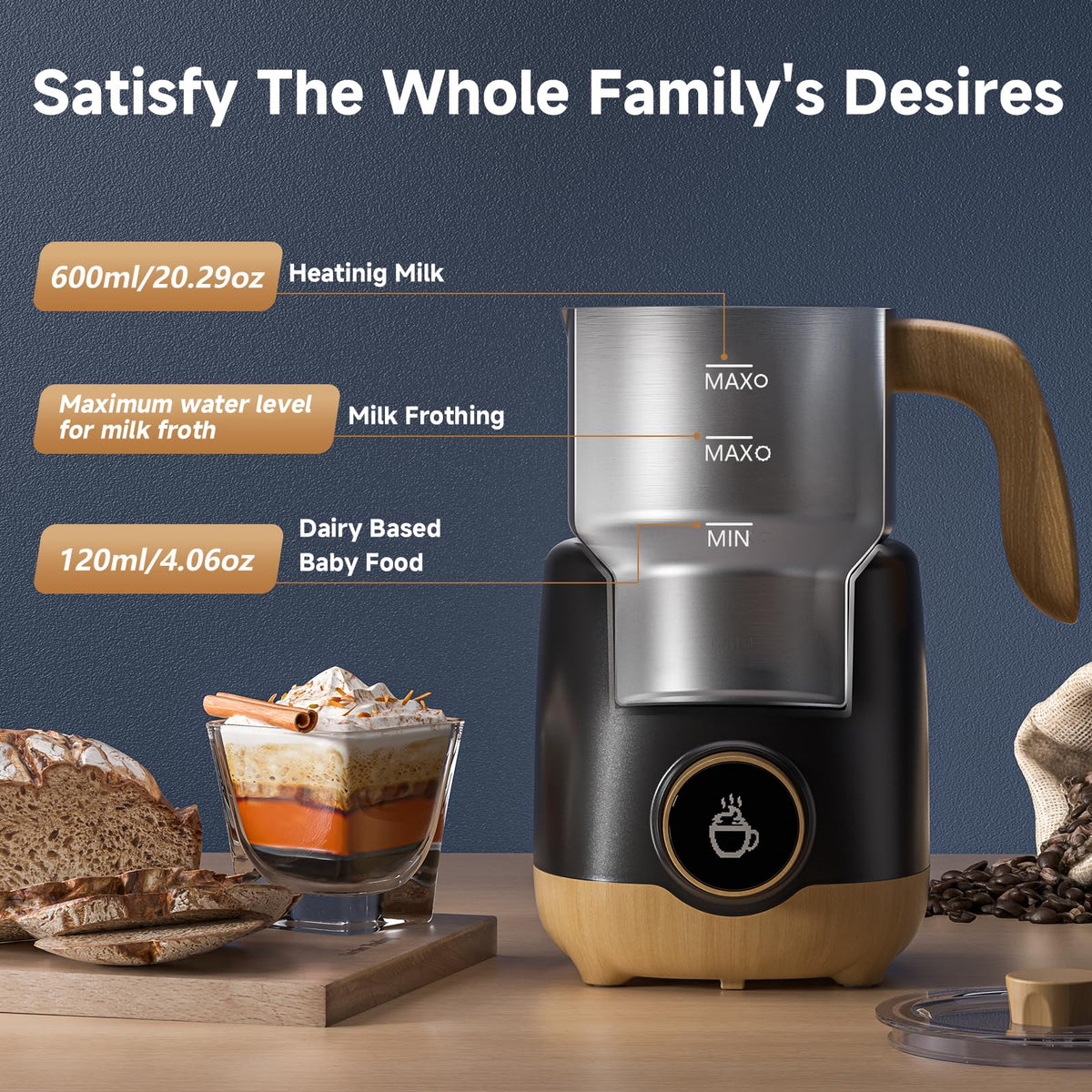 8-in-1 Milk Frother and Steamer C34249