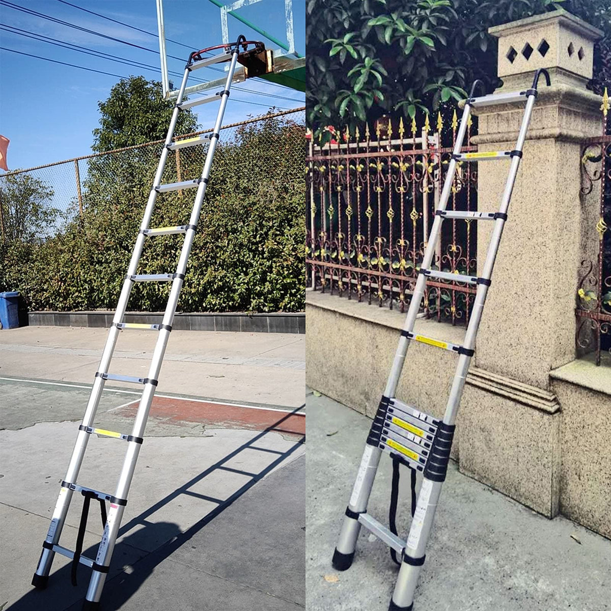 20.5FT Aluminum Telescoping Ladder with 2 Detachable Hooks H526