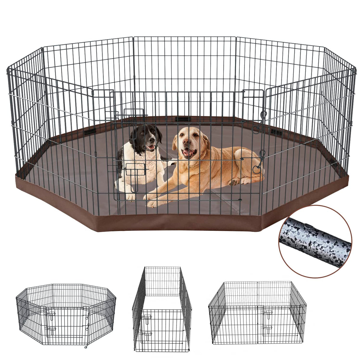 Foldable Metal Dog Playpen 8 Panels 36 Inch B39618