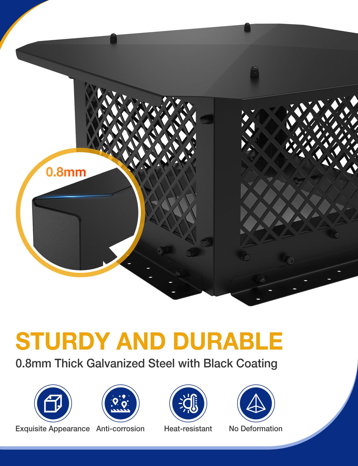 14" x 22" Rectangular Galvanized Steel Chimney Cap B92179