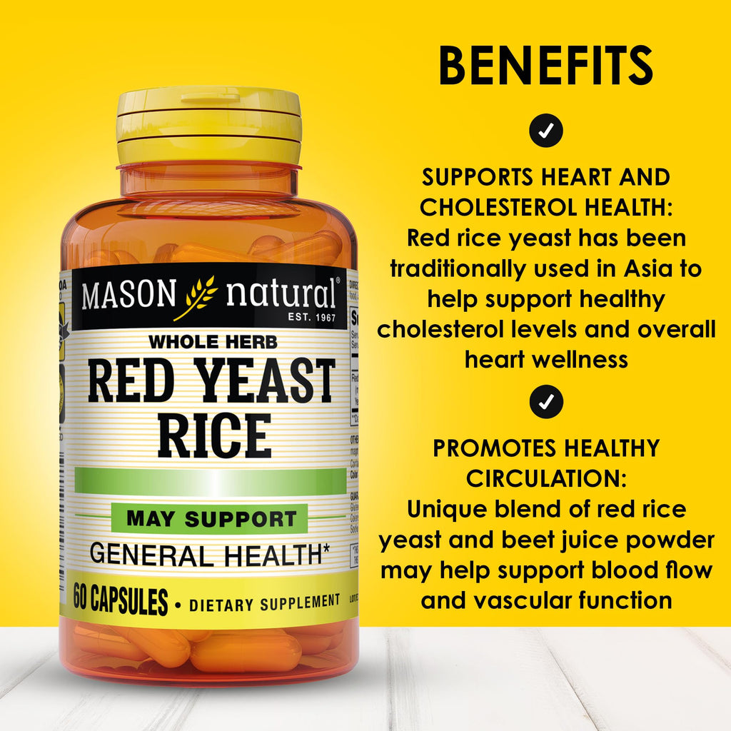Red Yeast Rice Herbal Supplement 60 Capsules Pack of 3 Q85312