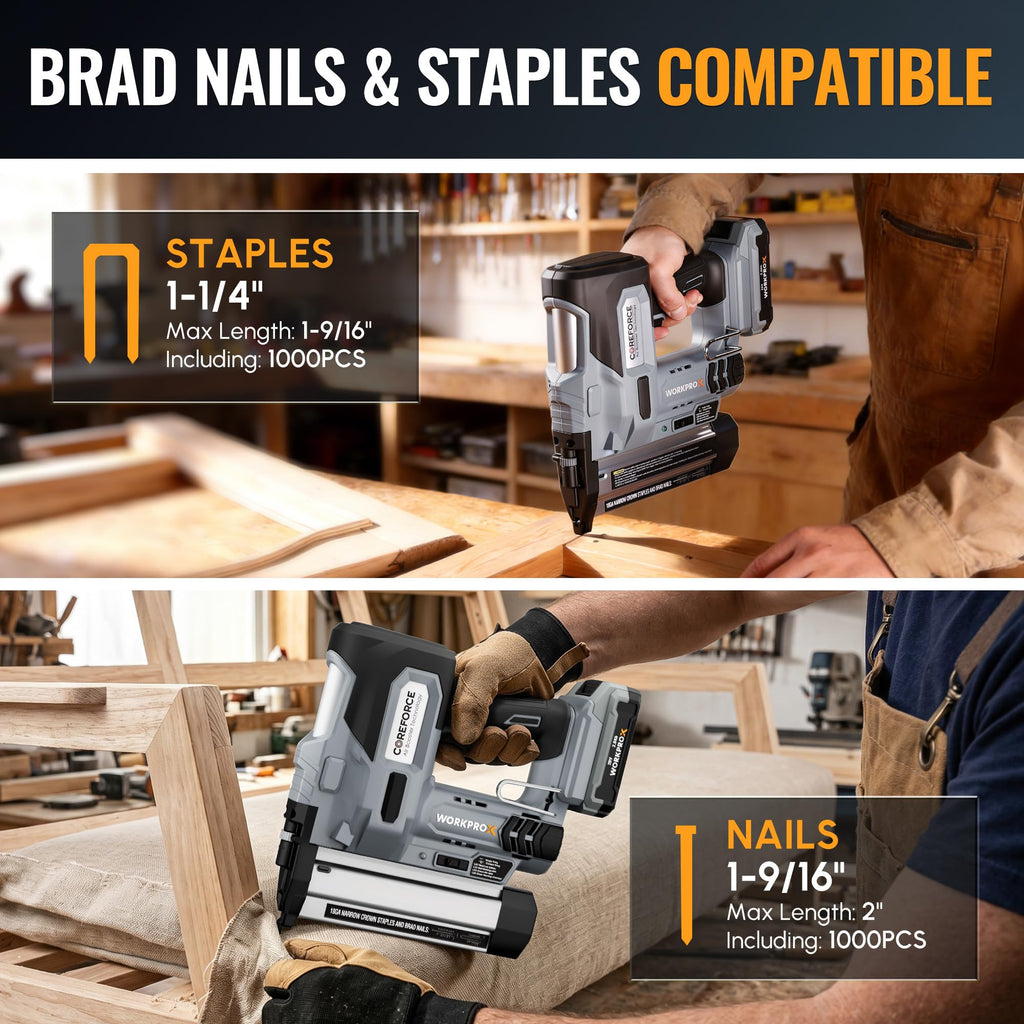 20V Cordless 18 Gauge 2-in-1 Nail & Staple Gun R12966