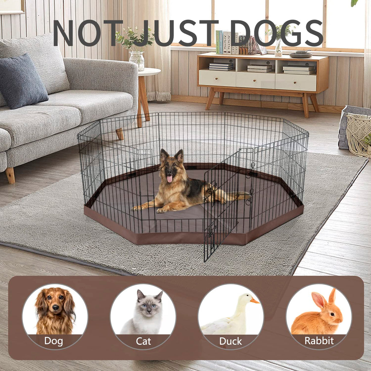 Foldable Metal Dog Playpen 8 Panels 36 Inch B39618