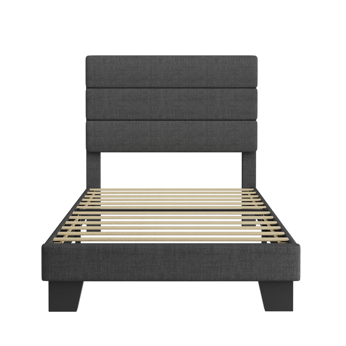 Twin Platform Bed Frame with Upholstered Fabric Headboard G196809