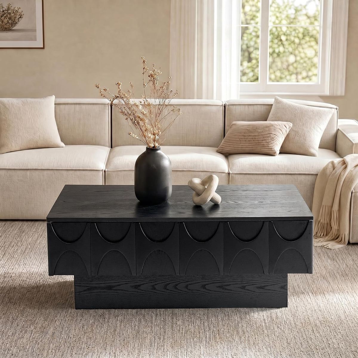 Black Coffee Table with Hidden Storage K22764
