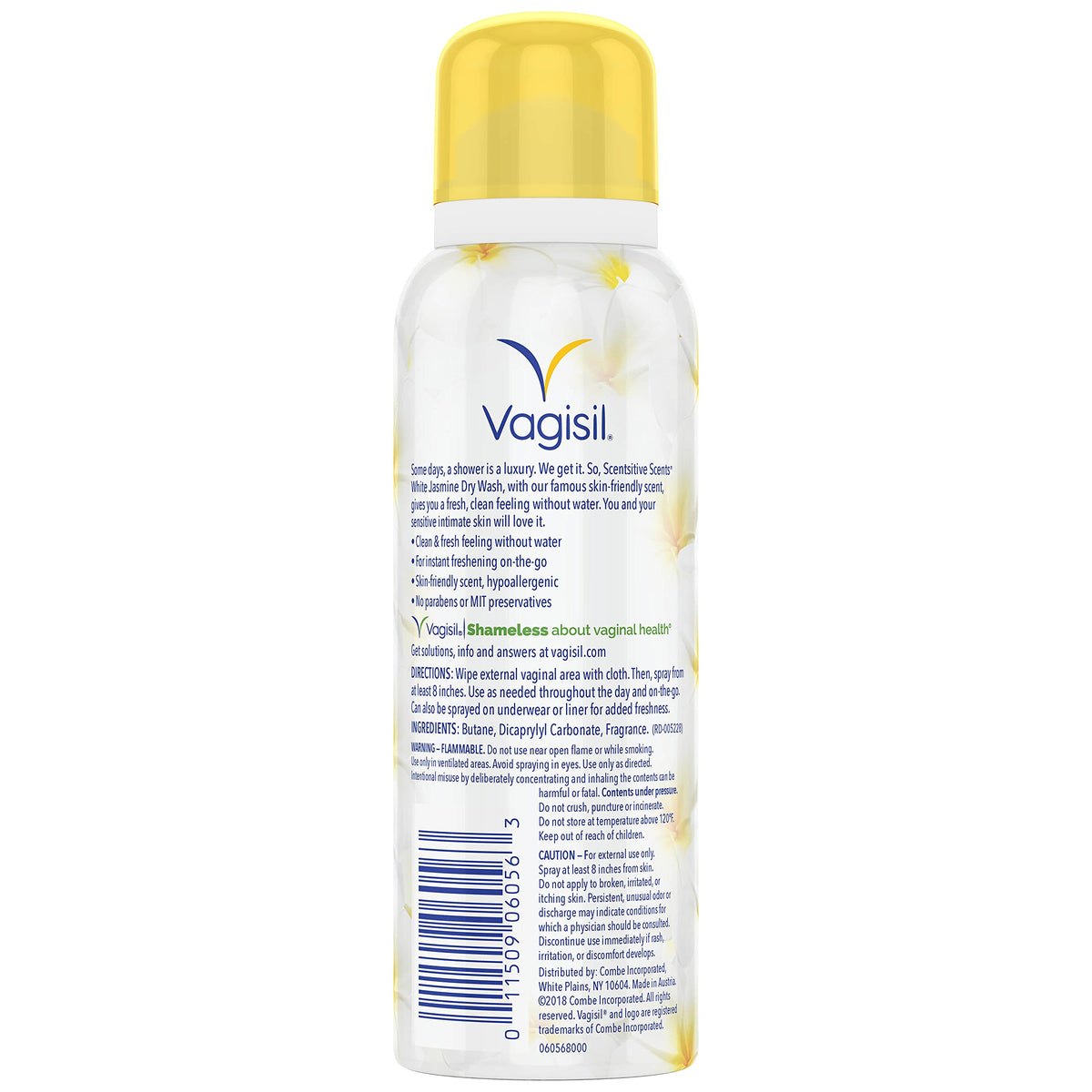 Feminine Dry Spray White Jasmine 2.6 Oz T391