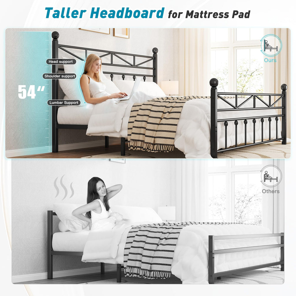 Black Queen Size Metal Bed Frame L1881