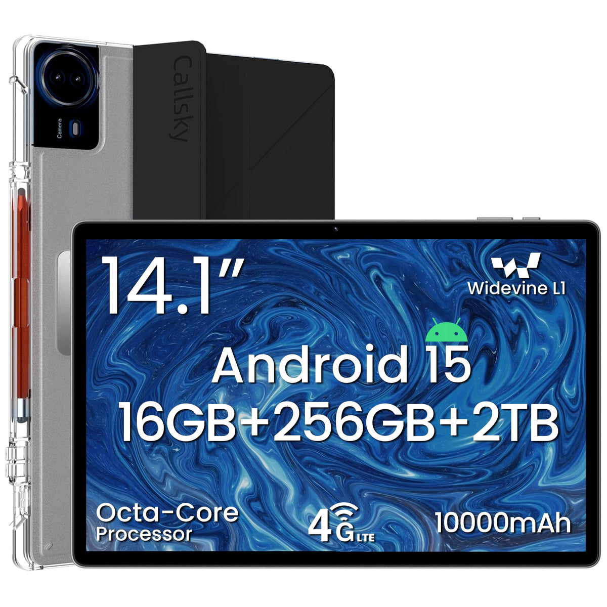 14 Inch Android 15 Tablet, 16GB RAM+256GB ROM, 1920x1200 FHD IPS Display Y985