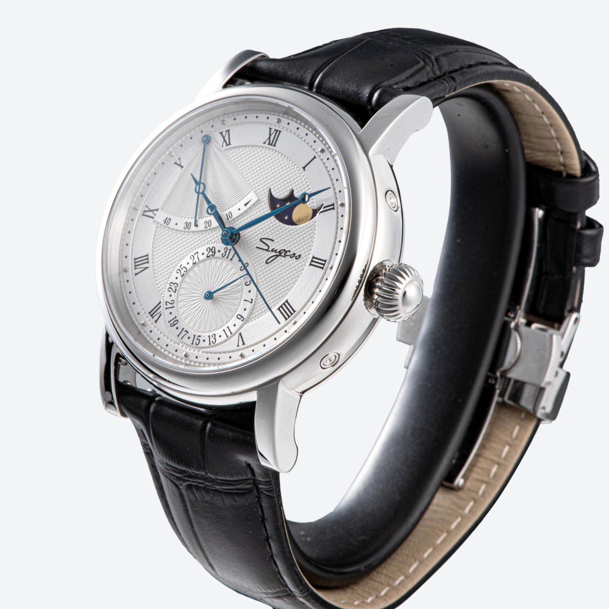 40mm Brown Leather Automatic Mechanical Mens Wrist Watch T1663