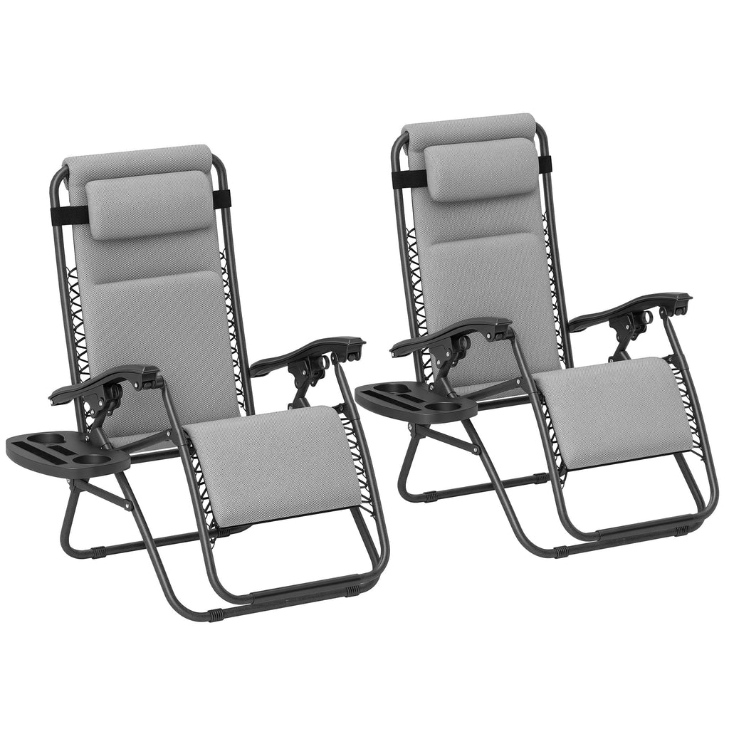Zero Gravity Chairs Set of 2 Light Gray G652103