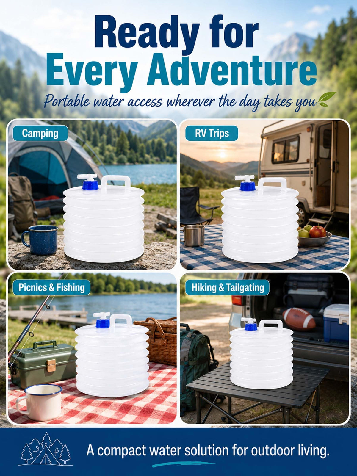 Collapsible 10L Water Container with Spigot I23060