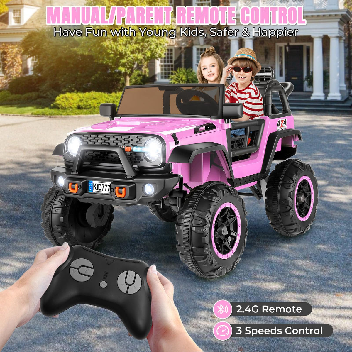 24V 2 Seater Pink Ride On Car X114239