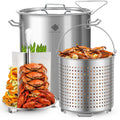 64QT Stainless Steel Stockpot with Basket V70528