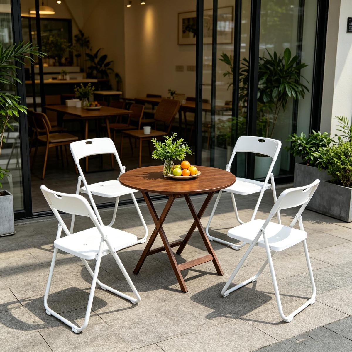 10 Pack White Plastic Folding Chairs P425