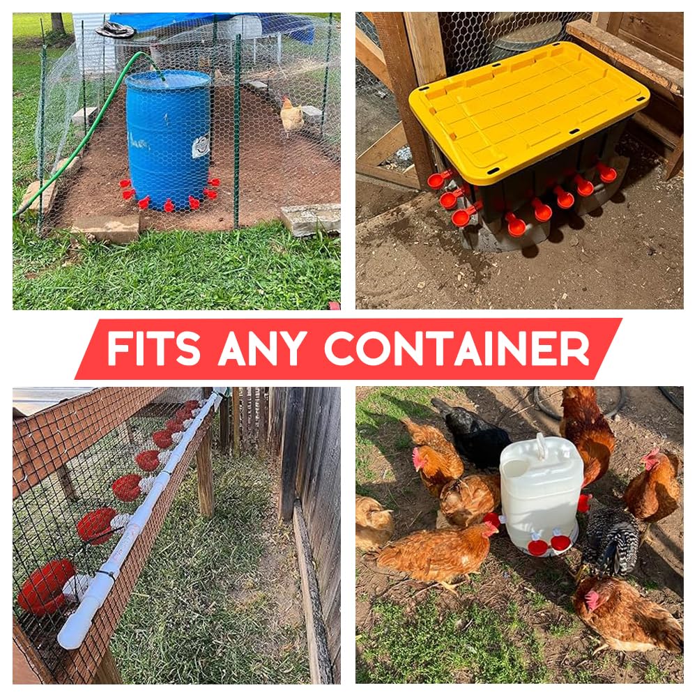 32 Pack Automatic Poultry Waterer Cups with Mounting Hole Opener N1046