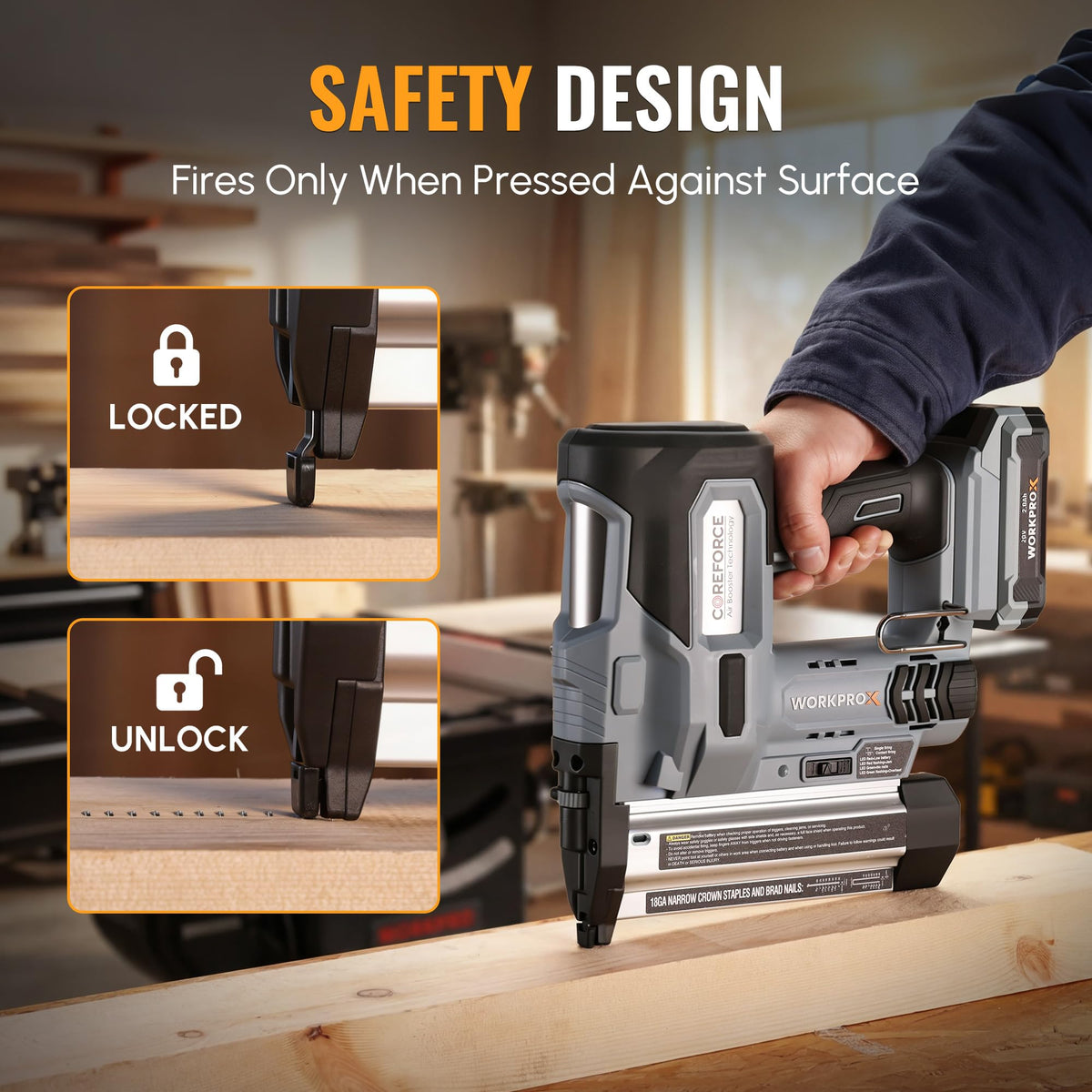 20V Cordless 18 Gauge 2-in-1 Nail & Staple Gun R12966