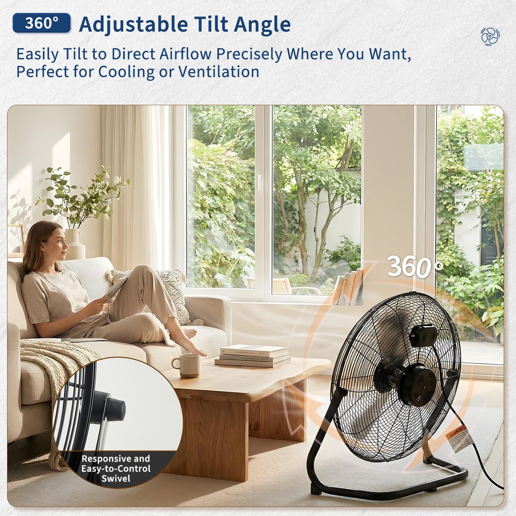20-Inch 3-Speed Metal Floor Fan A872993