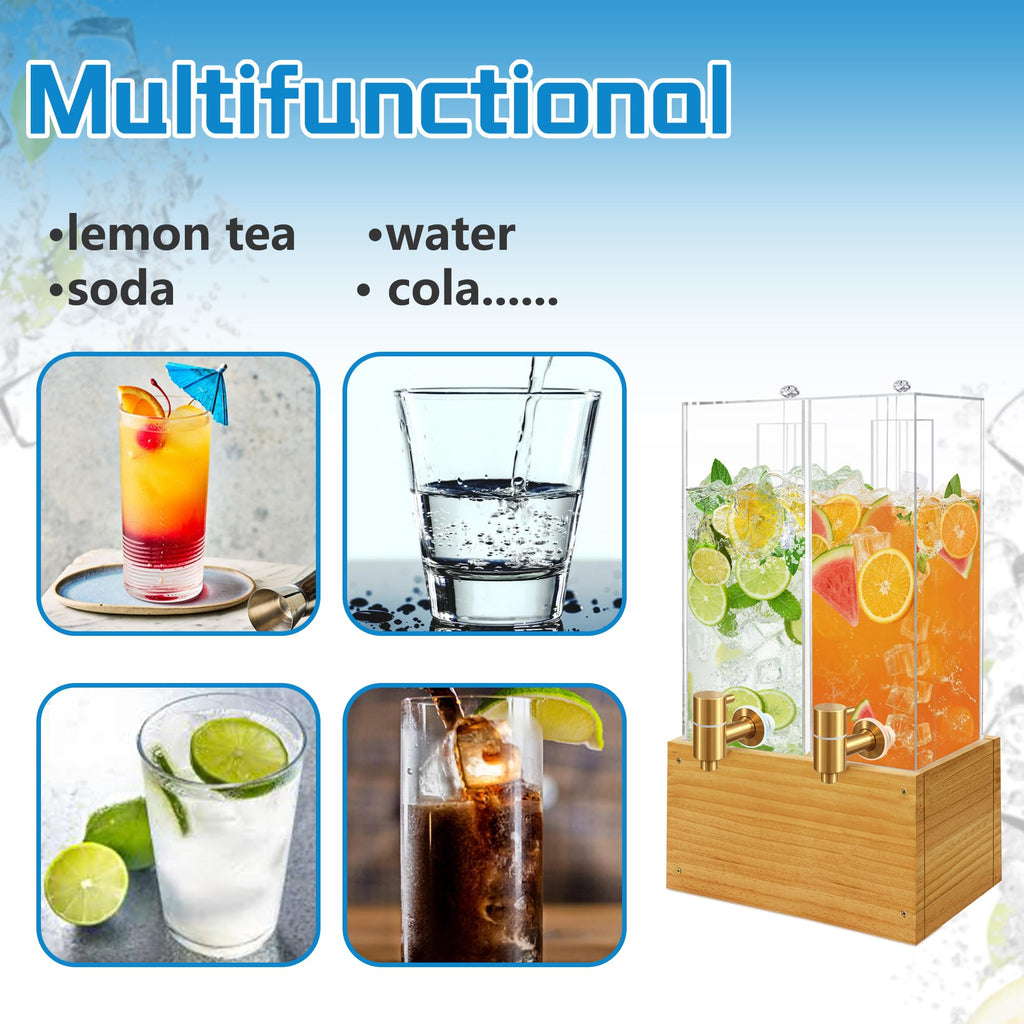 2 Pack 2 Gallon Drink Dispenser with Stand and Ice Core I586814