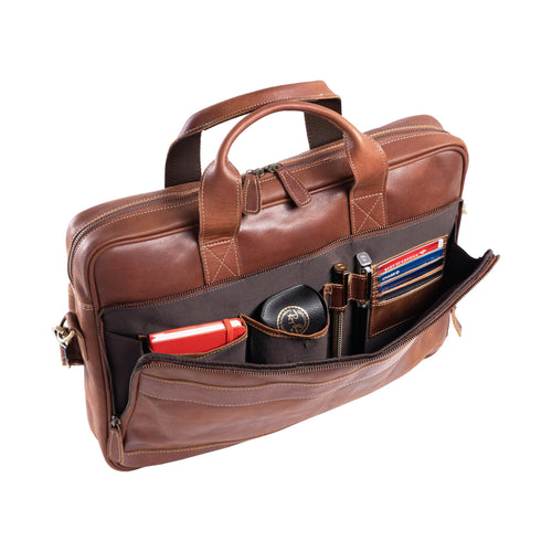 16 Inch Leather Laptop Messenger Bag E44833