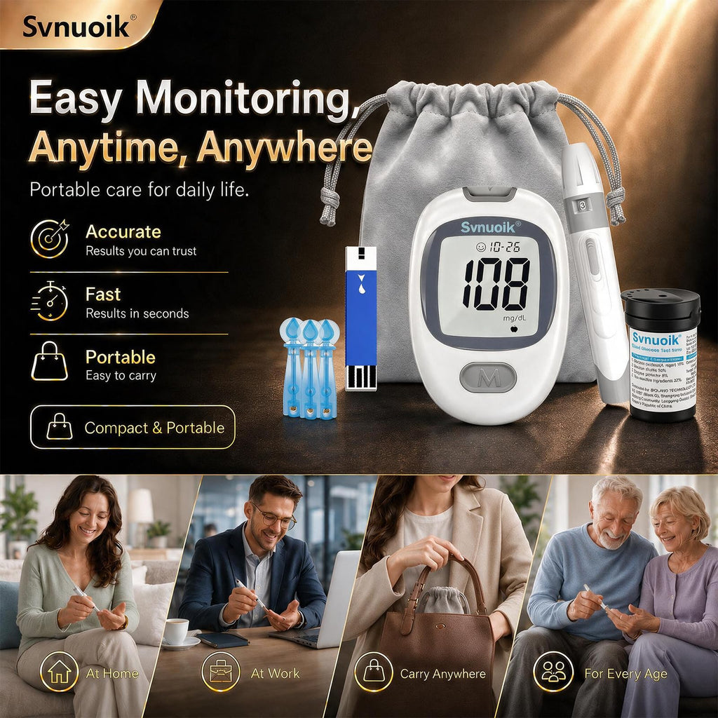 Blood Glucose Monitor Kit with 100 Strips & Lancets L389496