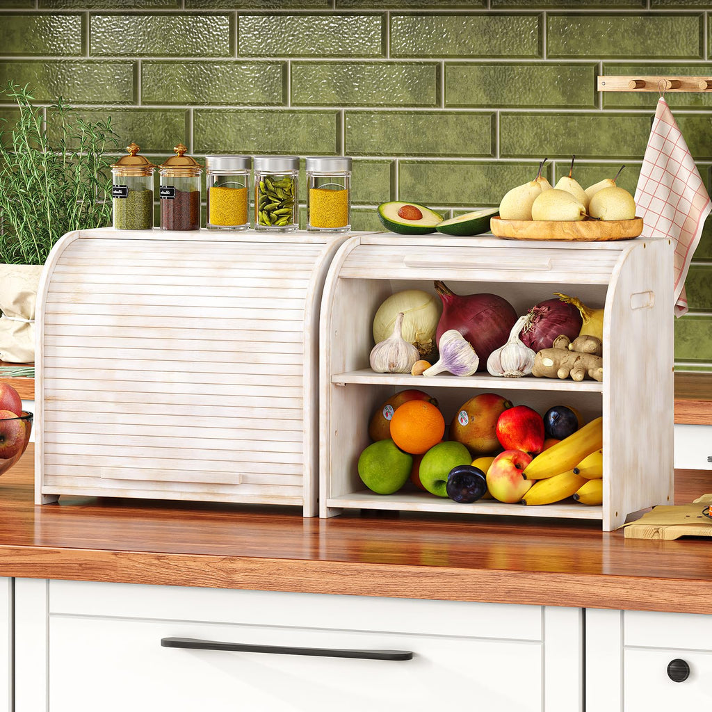 Bamboo Roll Top Bread Box J5711