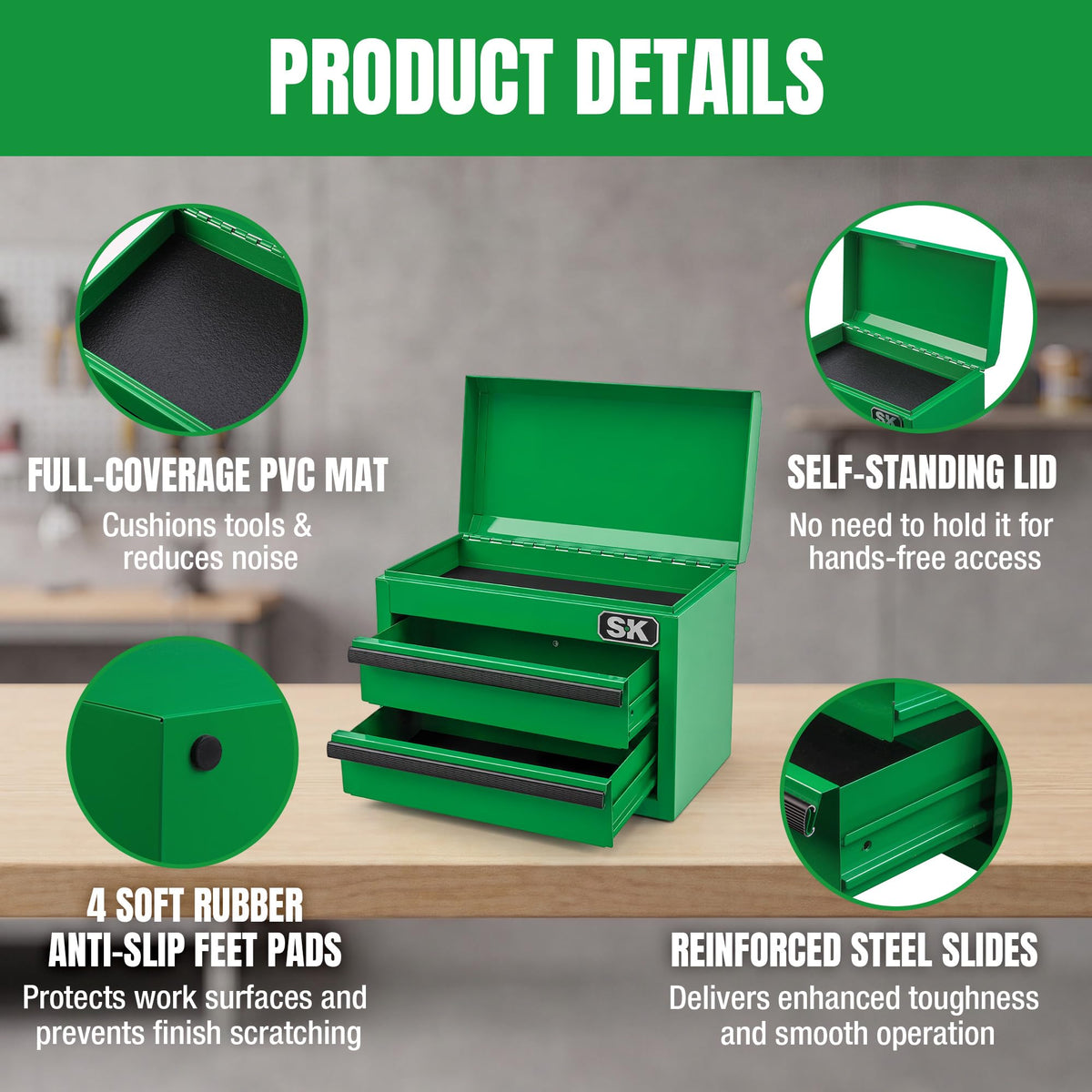 Mini Metal Tool Box with 2 Drawers B8265